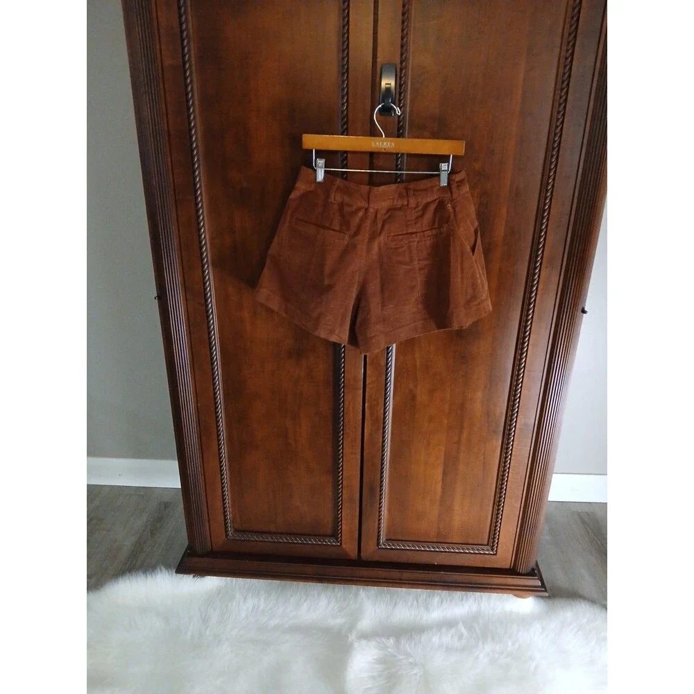 NWT Anthropologie Pilcro Women's Size 28 Corduroy Pleated Skirty Shorts Brown - Picture 9 of 10